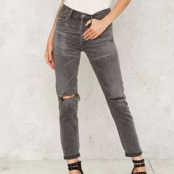 Citizens of Humanity Liya Grey Distressed Jeans - Picture 3 of 6